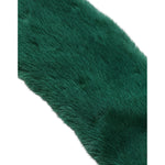 Dolce & Gabbana Green Mink Fur Collar Women Neck Wrap Scarf MS7109