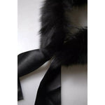 Dolce & Gabbana Black Fur Shoulder Collar Wrap Shawl Scarf MS7112