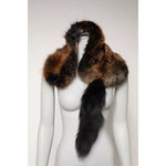 Dolce & Gabbana Brown Red Fox Fur Neck Warmer Winter Scarf MS7115