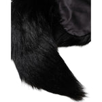 Dolce & Gabbana Black Fox Fur Neck Wrap Warmer Winter Scarf MS7117