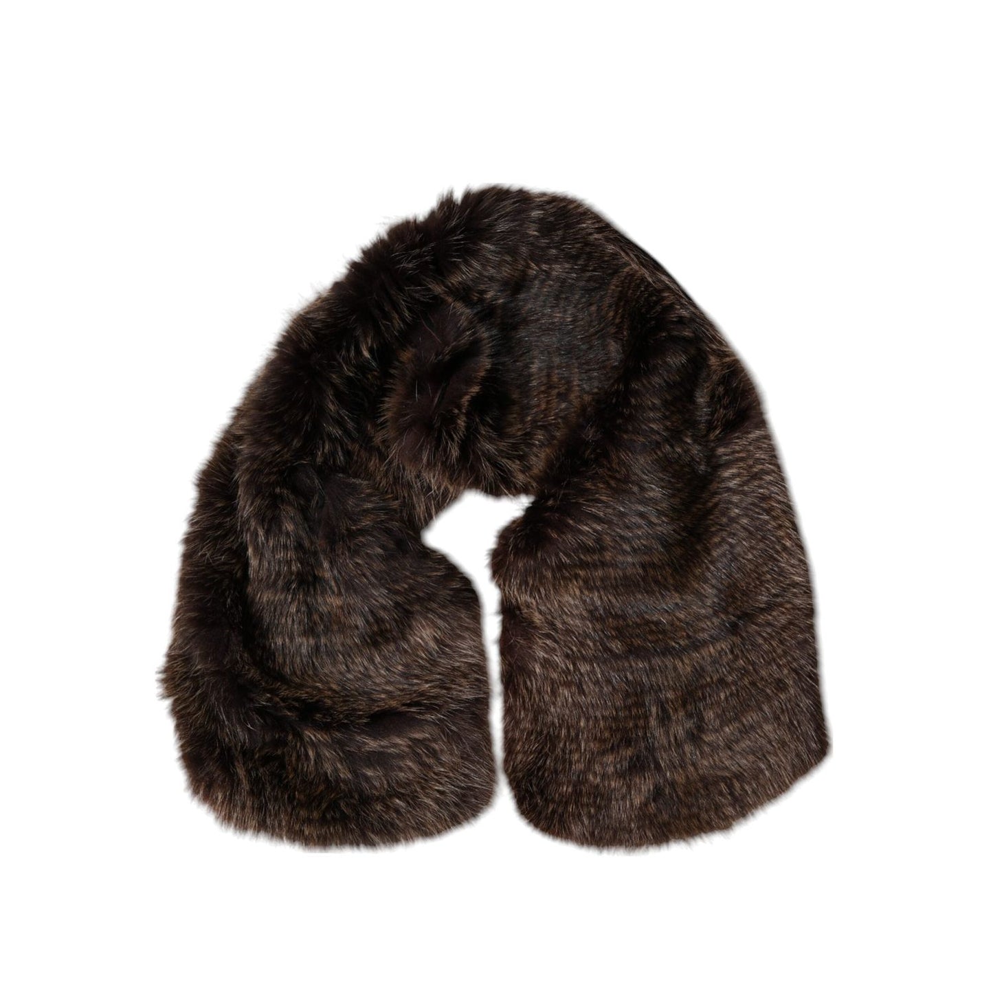 Dolce & Gabbana Brown Raccoon Fur Neck Warmer Winter Scarf MS7124