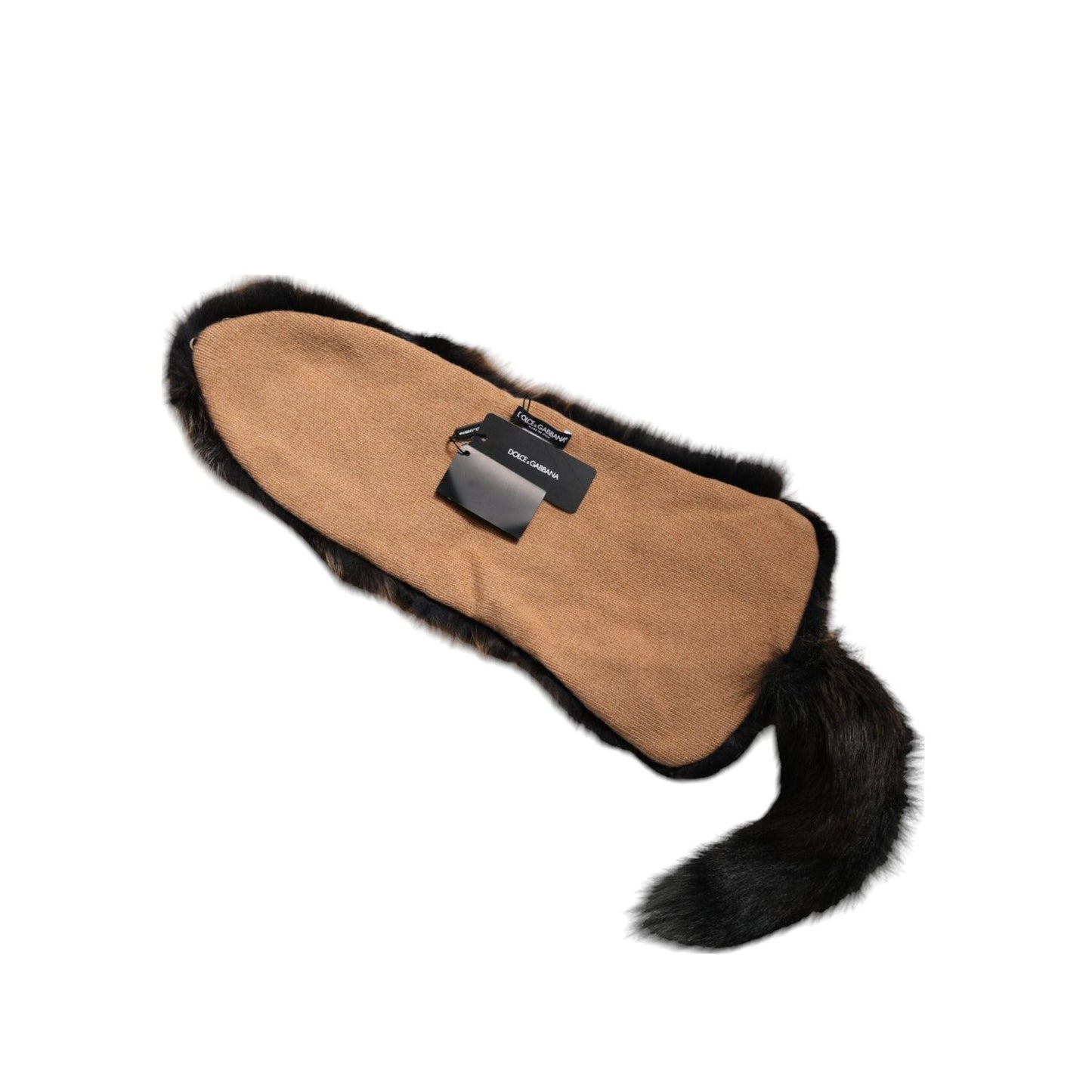 Dolce & Gabbana Brown Red Fox Fur Neck Warmer Winter Scarf MS7126