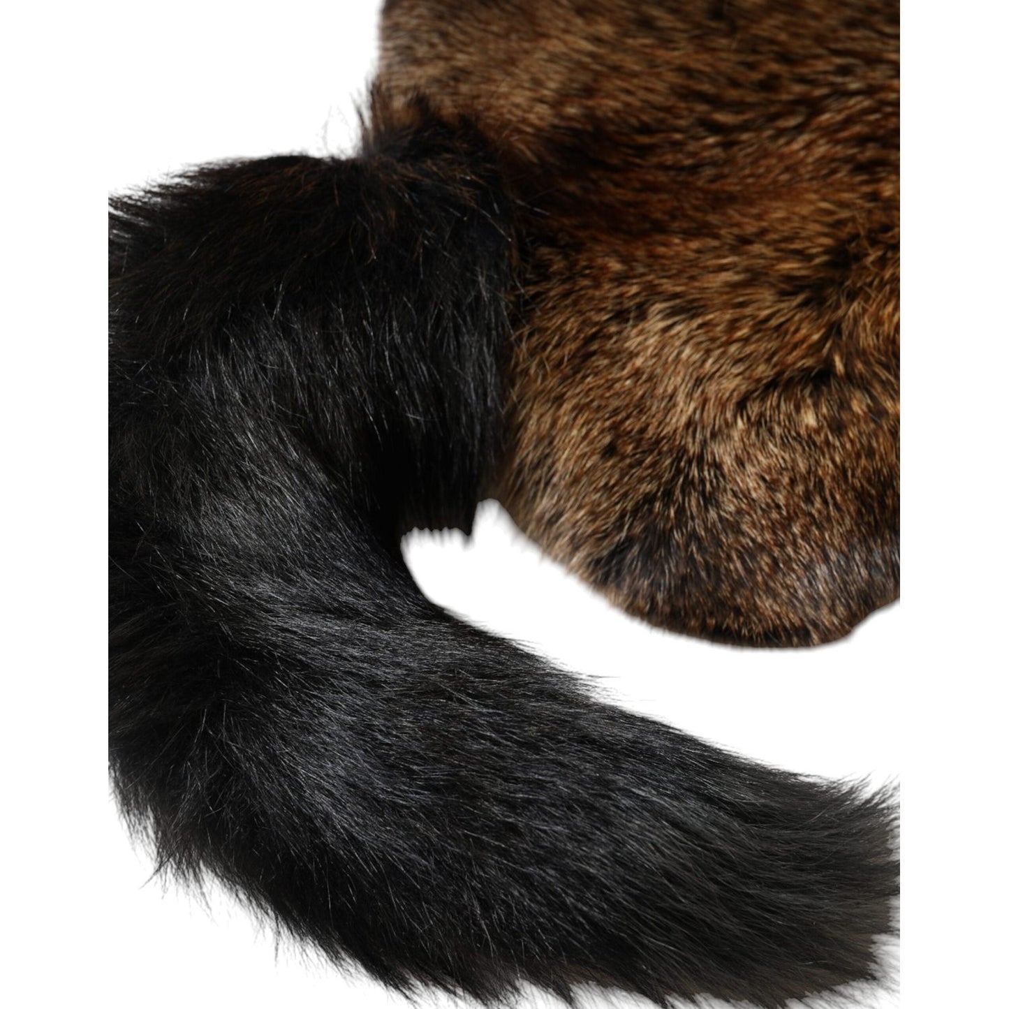 Dolce & Gabbana Brown Red Fox Fur Neck Warmer Winter Scarf MS7126