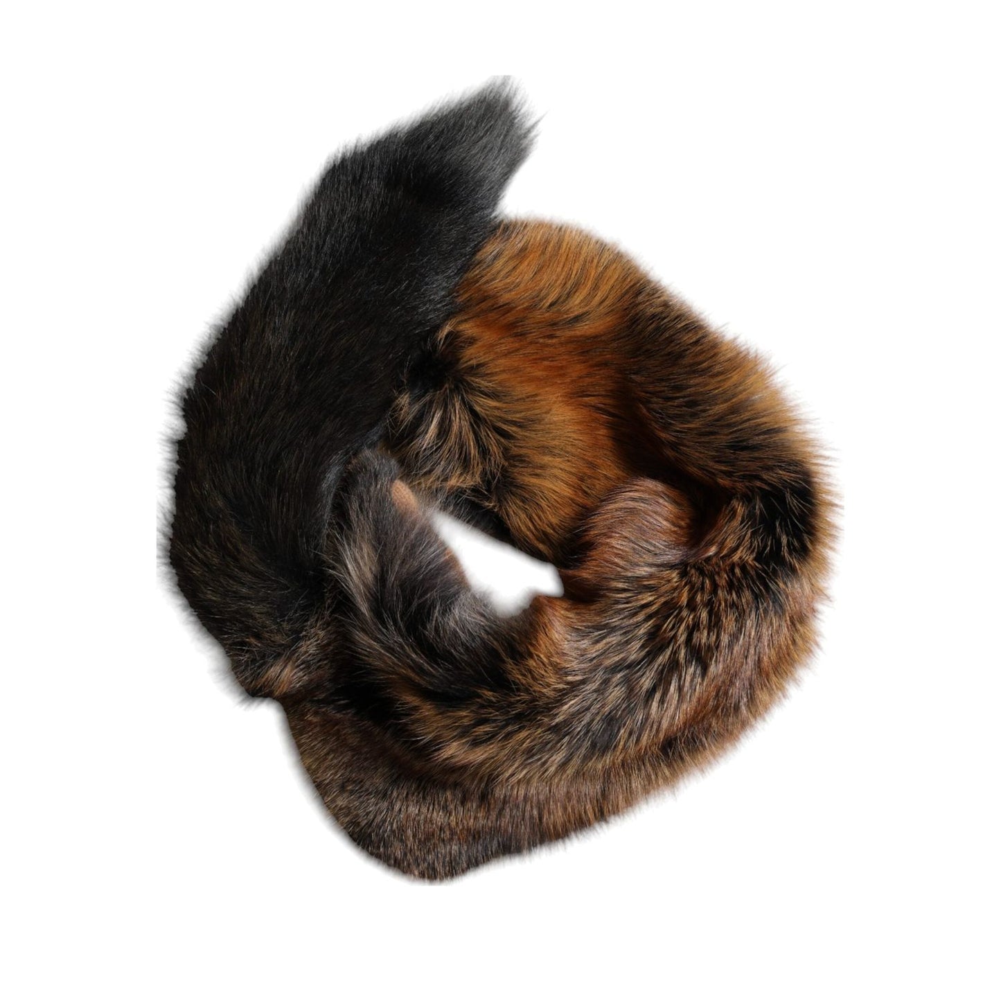 Dolce & Gabbana Brown Red Fox Fur Neck Warmer Winter Scarf MS7126