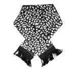 Dolce & Gabbana Black White Patterned Fringes Shawl Scarf MS7157