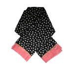 Dolce & Gabbana Black White Polka Dots Fringes Wrap Scarf MS7160