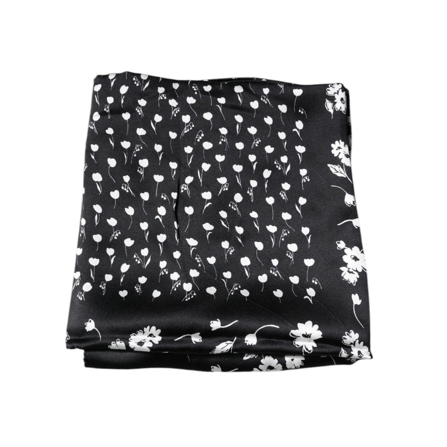 Dolce & Gabbana Black Floral Silk Square Wrap Shawl Scarf MS7193