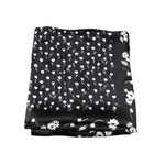 Dolce & Gabbana Black Floral Silk Square Wrap Shawl Scarf MS7193