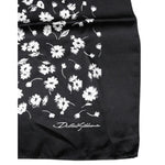 Dolce & Gabbana Black Floral Silk Square Wrap Shawl Scarf MS7194