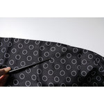 Dolce & Gabbana Black Circles Silk Fringes Shawl Wrap Scarf MS7227