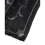 Dolce & Gabbana Black Patterned Silk Handkerchief Scarf MS7237