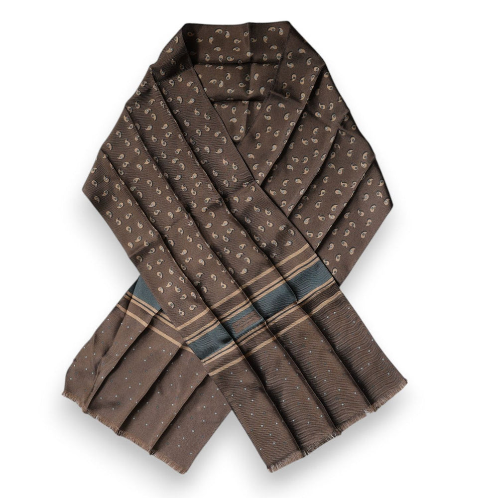 Dolce & Gabbana Brown Fantasy Silk Neck Wrap Shawl Scarf MS7304