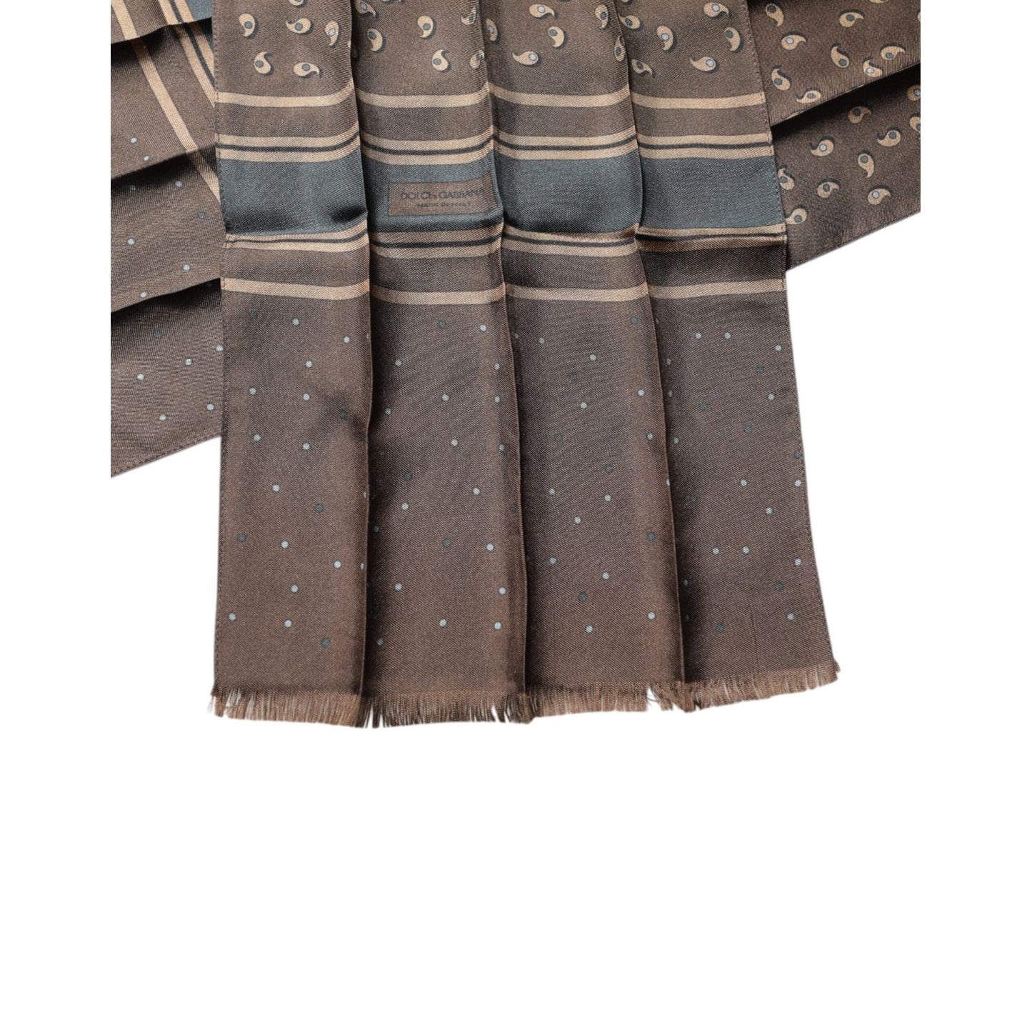 Dolce & Gabbana Brown Fantasy Silk Neck Wrap Shawl Scarf MS7304