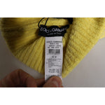 Dolce & Gabbana Yellow Cotton Knitted Winter Beanie Hat HAT9713