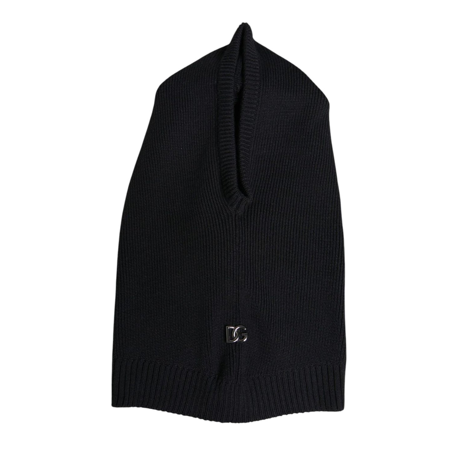 Dolce & Gabbana Black Wool Whole Head Wrap Balaclava Hat HAT9729