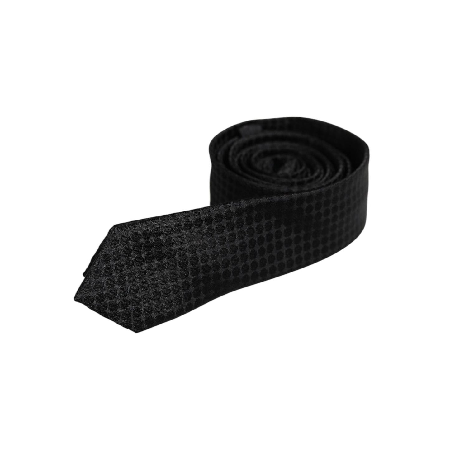 Dolce & Gabbana Black Circles Silk Adjustable Necktie Tie KRA3440