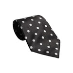 Dolce & Gabbana Black Polka Dots Silk Adjustable Necktie Tie KRA3442