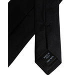 Dolce & Gabbana Black Solid Silk Adjustable Necktie Tie KRA3448
