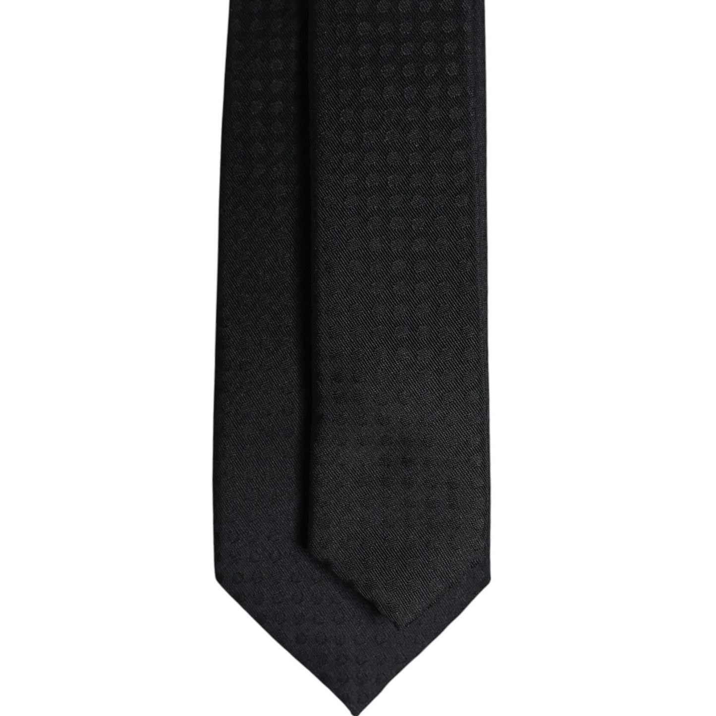 Dolce & Gabbana Black Circles Silk Adjustable Necktie Tie KRA3456