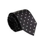 Dolce & Gabbana Black Polka Dots Silk Adjustable Necktie Tie KRA3464