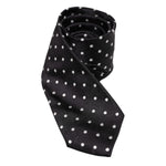Dolce & Gabbana Black Polka Dots Silk Adjustable Necktie Tie KRA3464