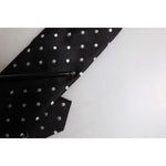 Dolce & Gabbana Black Polka Dots Silk Adjustable Necktie Tie KRA3464
