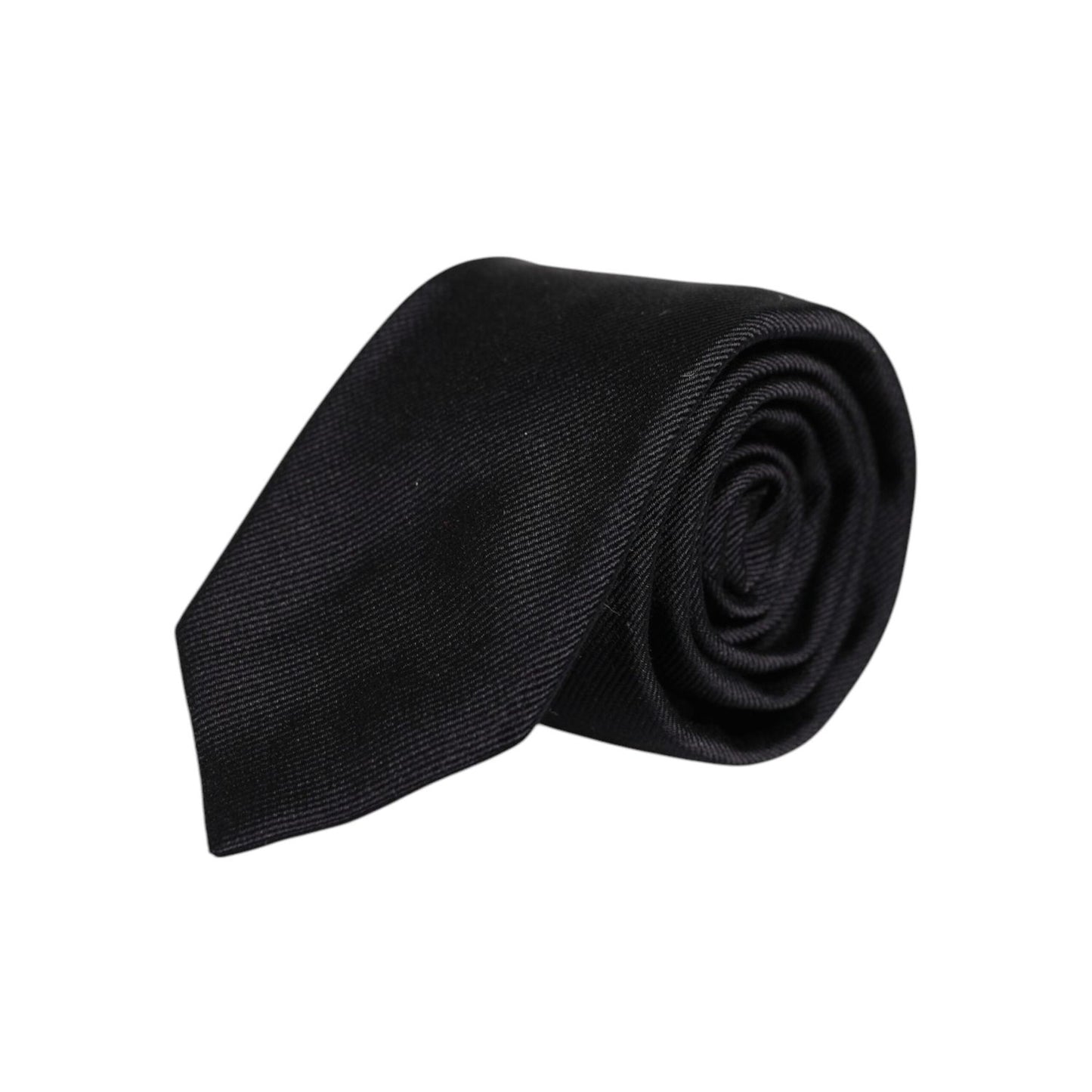 Dolce & Gabbana Black Solid Silk Adjustable Necktie Tie KRA3469