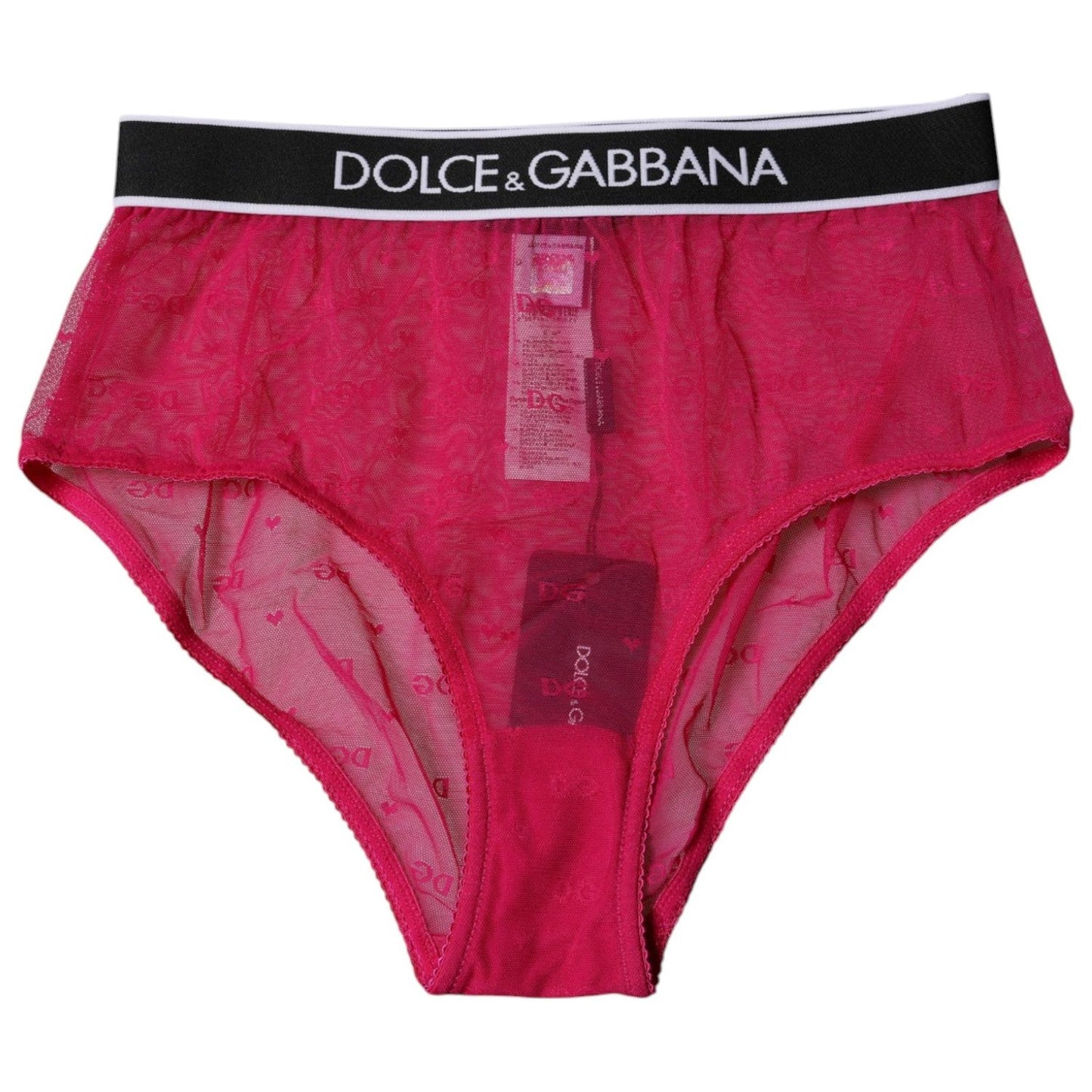 Dolce & Gabbana Fuchsia Tulle Nylon Mid Waist Panty Underwear BIK1959-2