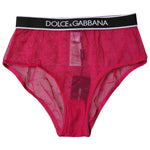 Dolce & Gabbana Fuchsia Tulle Nylon Mid Waist Panty Underwear BIK1959-2