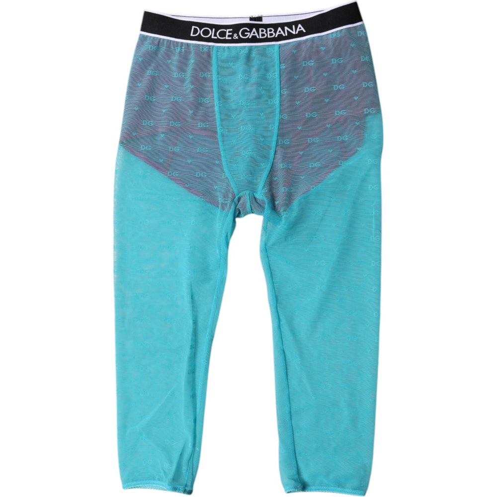 Dolce & Gabbana Blue Fuchsia Logo Lingerie Cropped Underwear