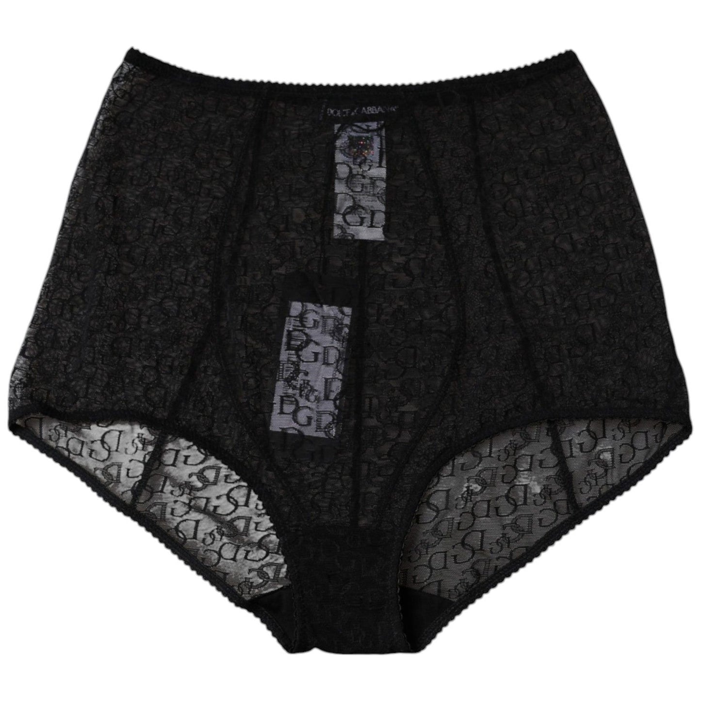Dolce & Gabbana Black Logo Girdle High Waist Panty Underwear