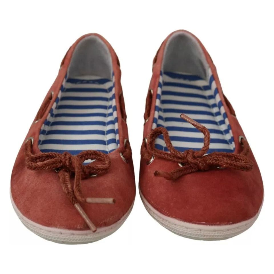Pantofola D'Oro Coral Suede Lace Bow Loafers Ballet Flat Shoes LA8398-38
