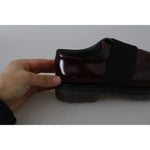Dr. Martens Dark Brown Leather Elastic Strap Shoes LA8405-38
