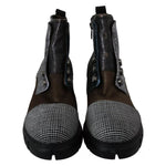 EBARRITO Multicolor Leather Suede Zipper Ankle Boots Shoes LA8412-39