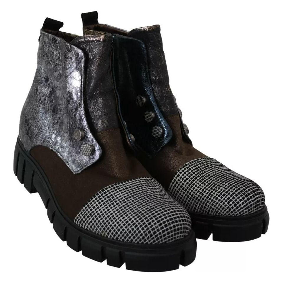 EBARRITO Multicolor Leather Suede Zipper Ankle Boots Shoes LA8412-39