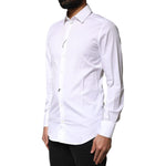 Dolce & Gabbana White GOLD Cotton Long Sleeves Men Dress Shirt TSH5945-38