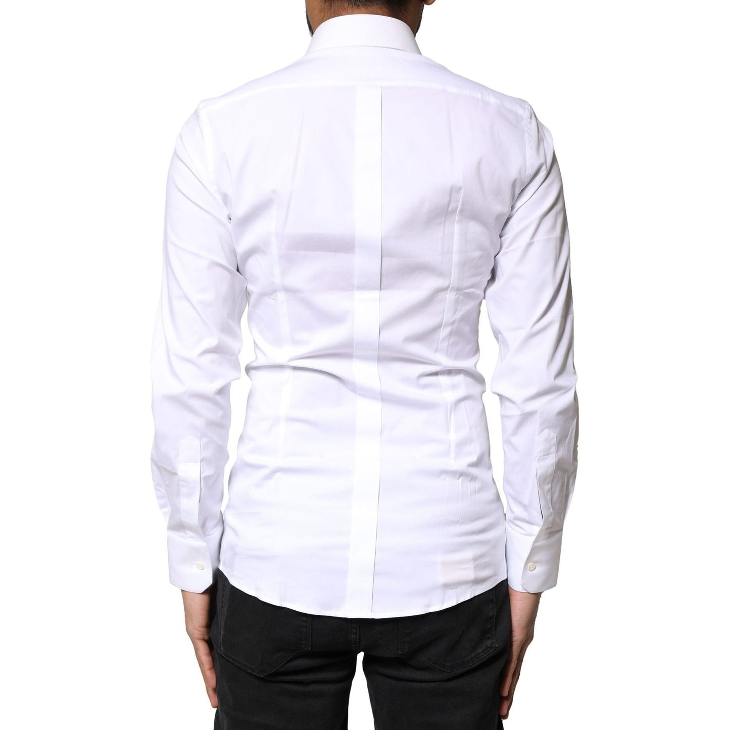 Dolce & Gabbana White GOLD Cotton Long Sleeves Dress Shirt TSH5946-37