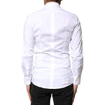 Dolce & Gabbana White GOLD Cotton Long Sleeves Dress Shirt TSH5946-37