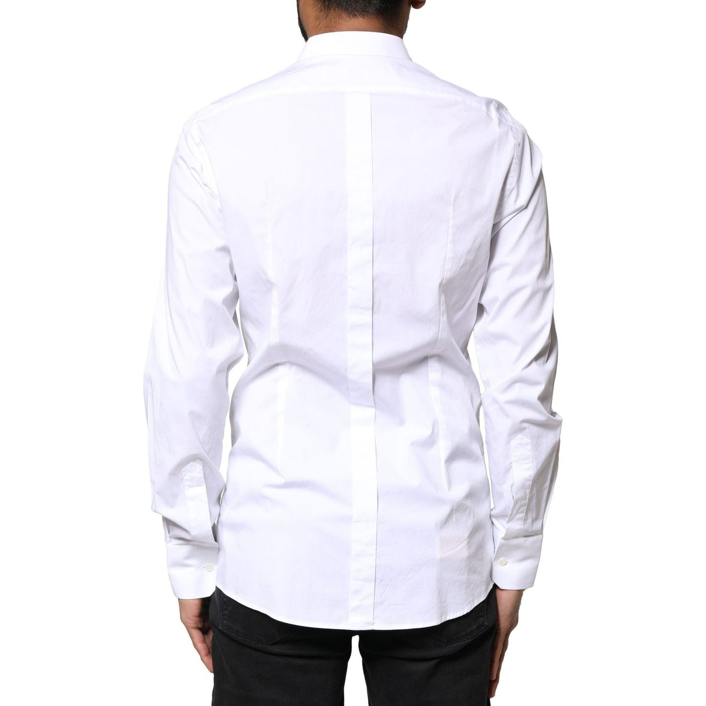Dolce & Gabbana White GOLD Cotton Long Sleeves Dress Shirt TSH5953-39