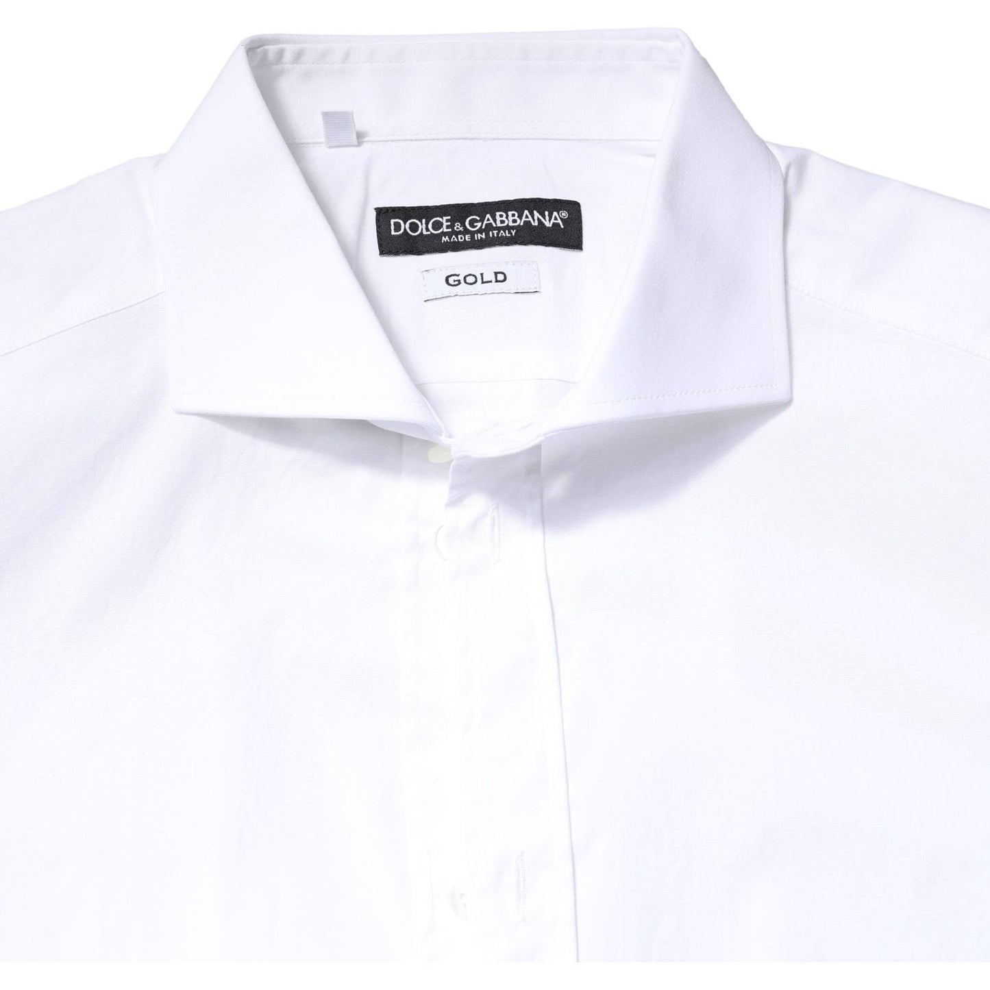 Dolce & Gabbana White GOLD Cotton Long Sleeves Dress Shirt TSH5953-39