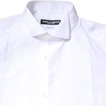 Dolce & Gabbana White GOLD CottonPoplin Bib Formal Dress Shirt TSH6282-38