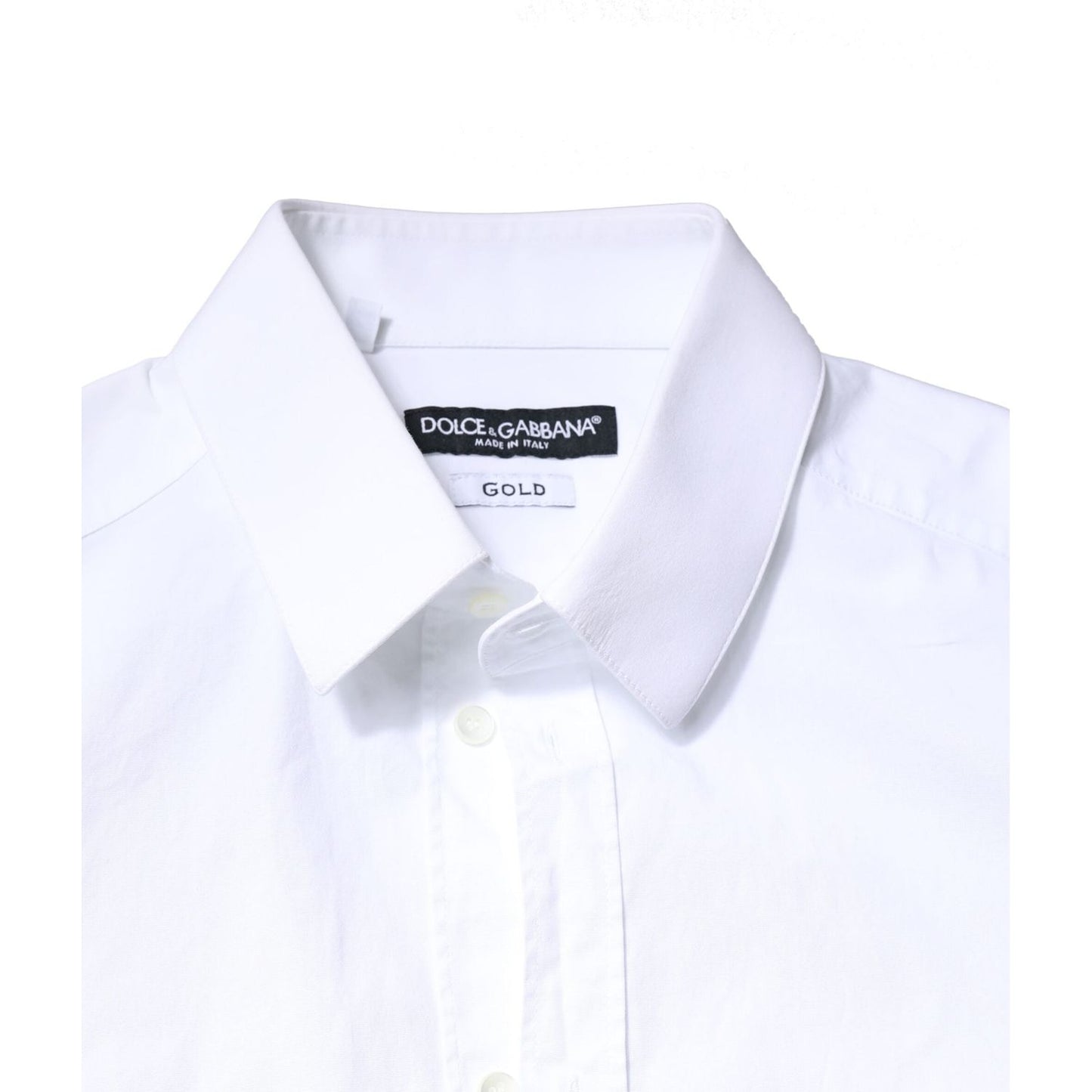 Dolce & Gabbana White GOLD Cotton Long Sleeves Dress Shirt TSH6294-39