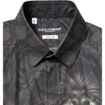 Dolce & Gabbana Black Royal Pet Portrait GOLD Dress Shirt TSH83801-37