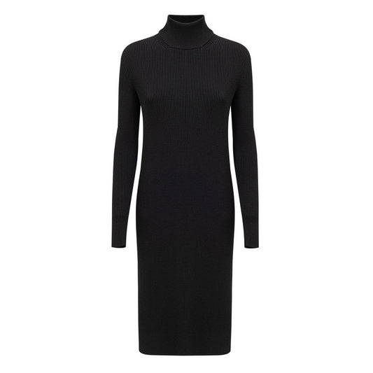 Bottega Veneta Black Wool Long Dress