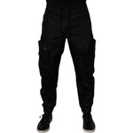 Dolce & Gabbana Black Nylon Cargo Jogger Men Sweatpants Pants PAN75205-48
