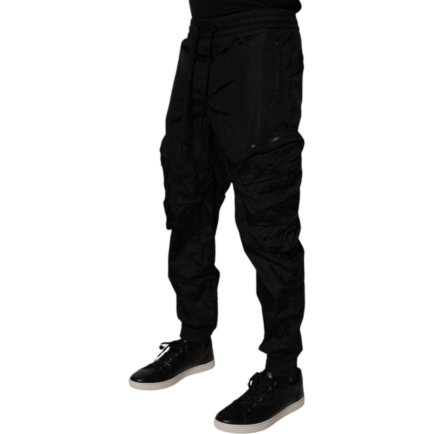 Dolce & Gabbana Black Nylon Cargo Jogger Men Sweatpants Pants PAN75205-48
