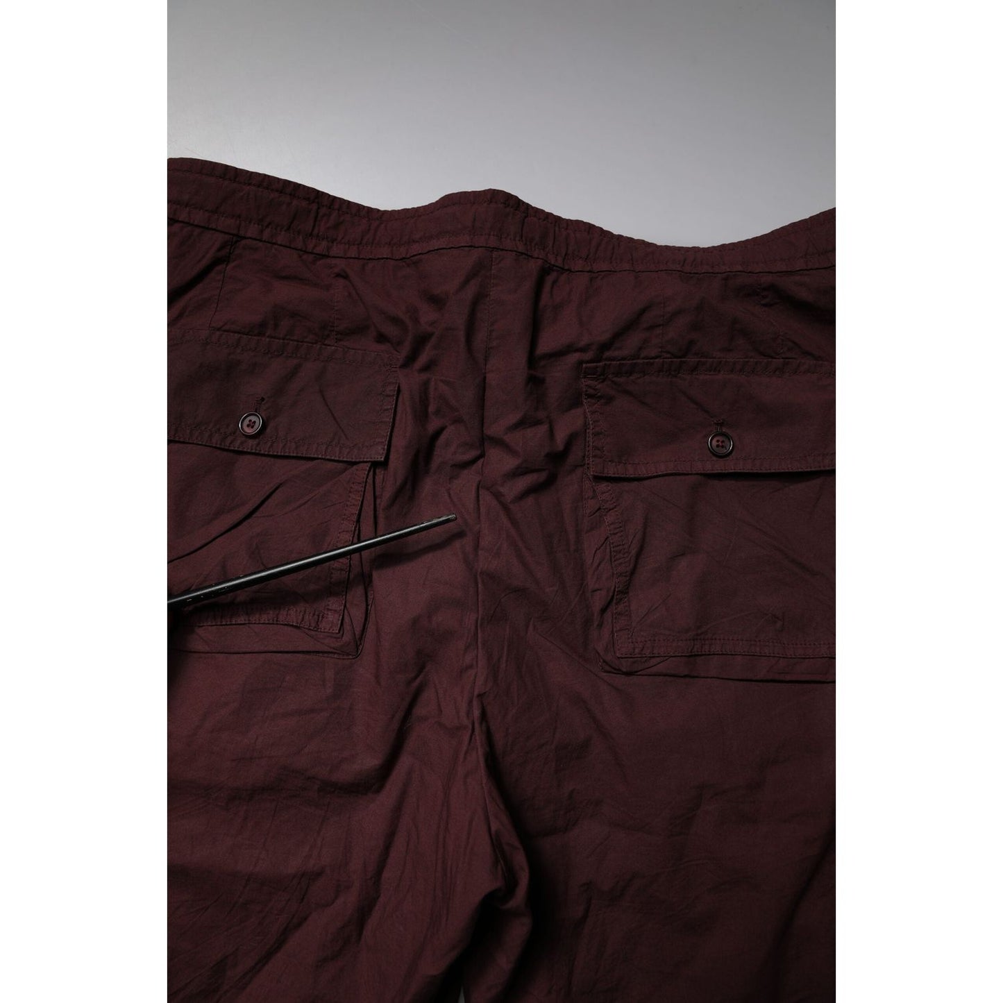 Dolce & Gabbana Maroon Cotton Cargo Jogger Sweatpants Pants PAN75208-52