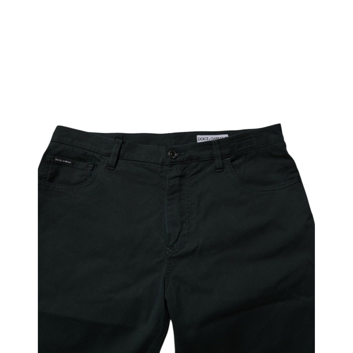 Dolce & Gabbana Dark Green Cotton Loose Men Denim Jeans PAN75209-48
