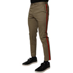 Dolce & Gabbana Dark Khaki Cotton Tapered Pants PAN75216-46