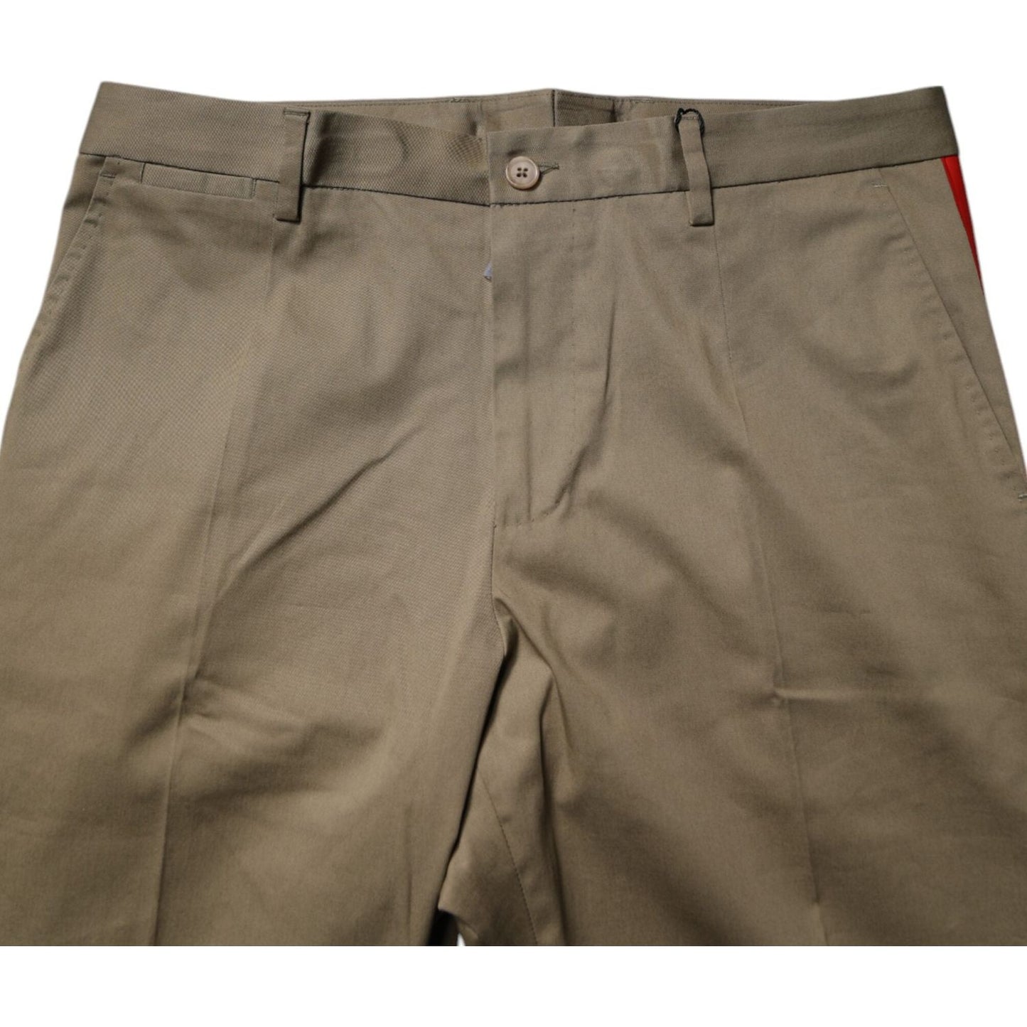 Dolce & Gabbana Dark Khaki Cotton Tapered Pants PAN75216-46